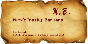 Muránszky Barbara névjegykártya
