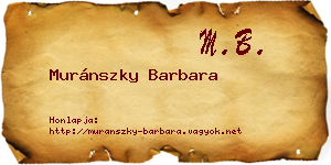 Muránszky Barbara névjegykártya